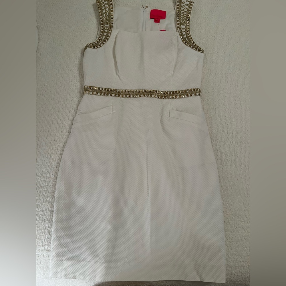 Lilly Pulitzer Dana dress size 8 white gold nwt